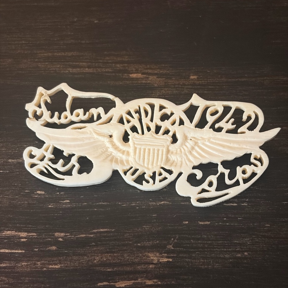Carved Bone Air Force Pin